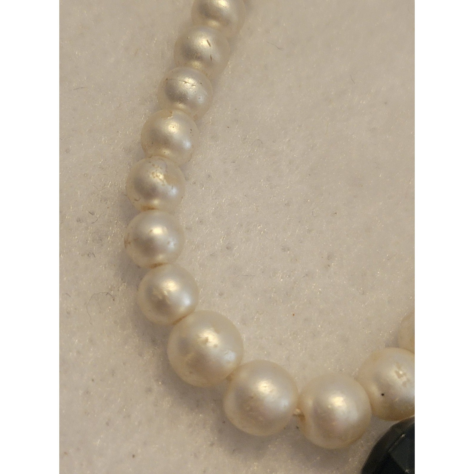 Necklace Lot of 4 Vtg Retro Faux Pearl Beaded Gold Black White Beads Minimalist