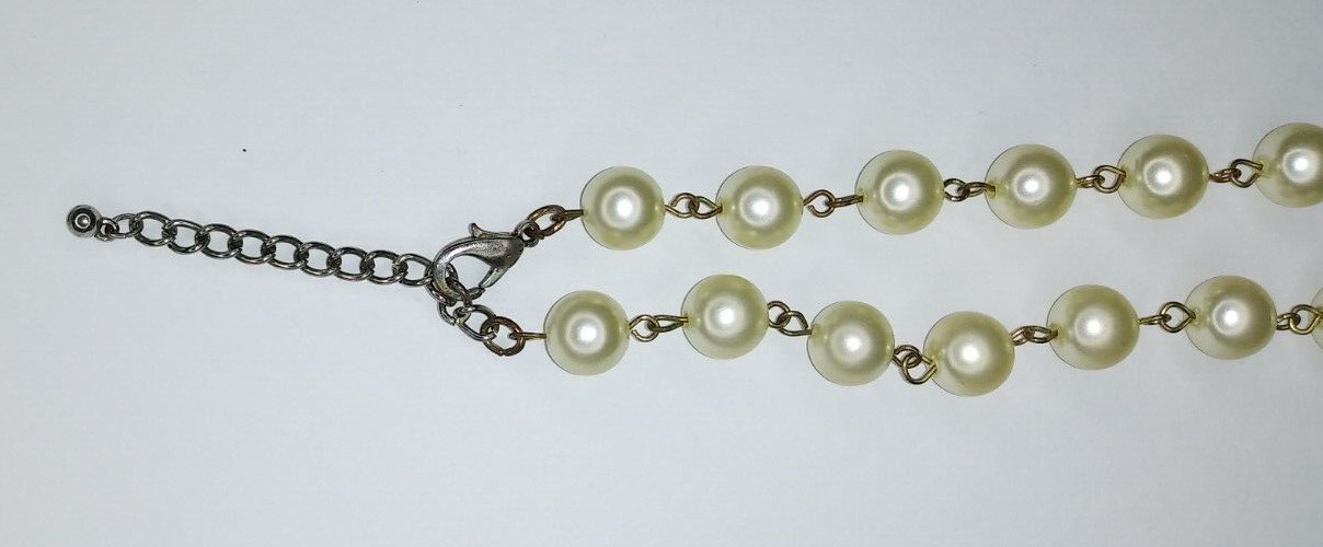 Faux Pearl Necklace with 5 Strands Fashion Costume Jewelry