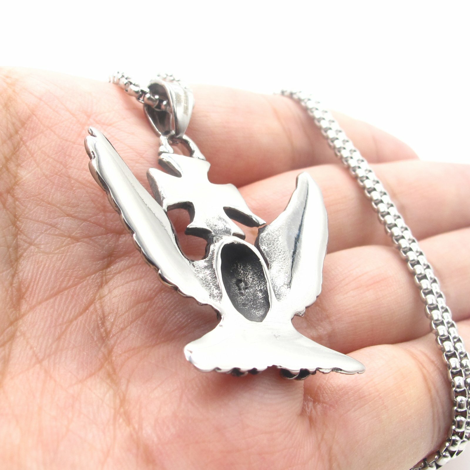 MENDEL Mens WW2 Germany Iron Cross Biker Eagle Pendant Necklace Stainless Steel