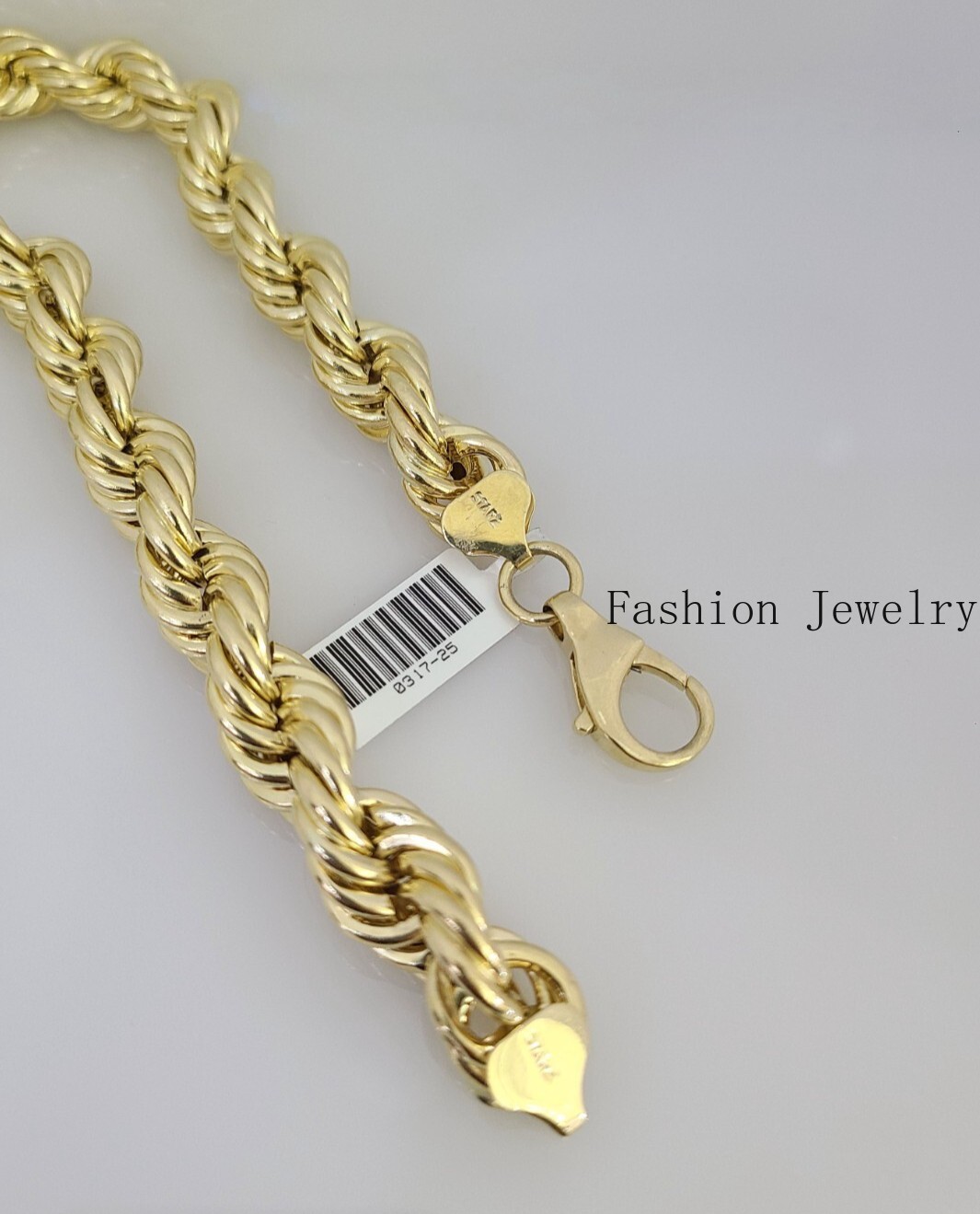 Mens 10k Yellow Gold Necklace Rope Chain 12mm Thick 24 Inch / Real 10kt Gold