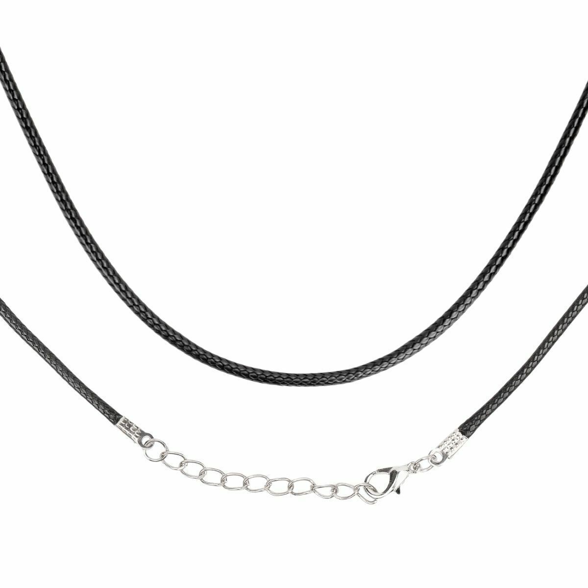 10-50pcs 19″ Necklace Waxed Cord Chain Braided Rope for Jewelry Making w/ Clasps