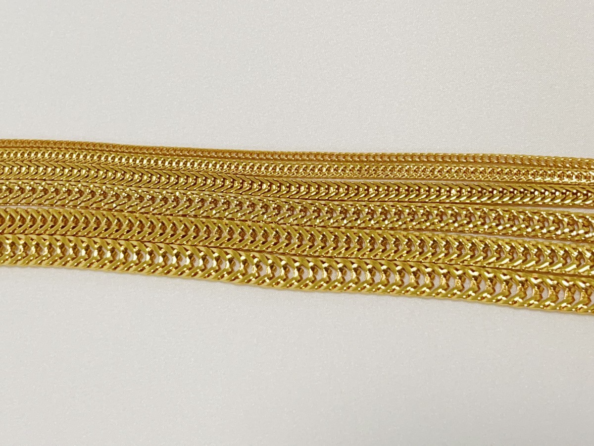 18K Yellow Gold 2mm-7mm Franco Square Box Chain Necklace Men Womens 18″- 28″