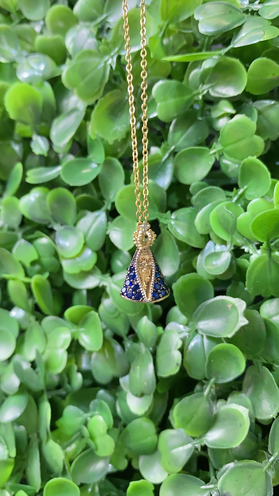 Colar e Pingente de Nossa Senhora Aparecida 18K Gold Filled Elegant Necklace 18″