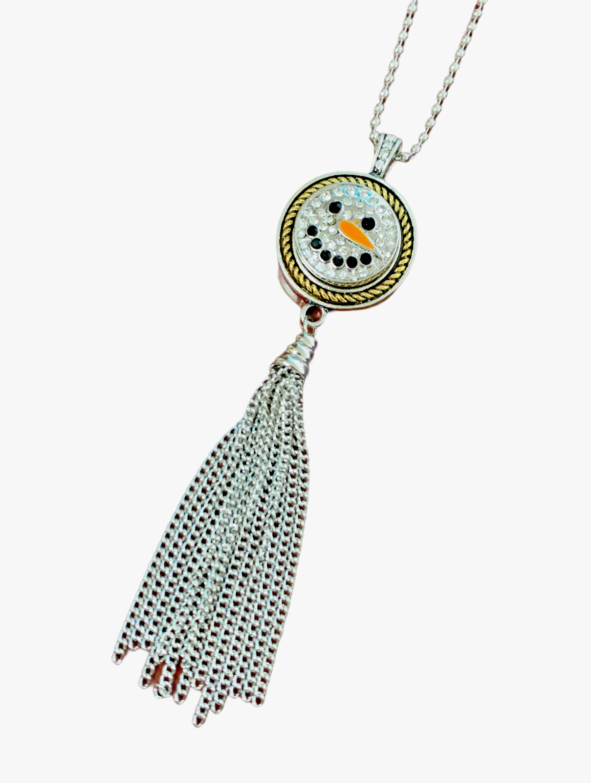 Snap Jewelry Gold Plated Trim Tassel Necklace 32″+3″ fits 18-20mm ginger Charms
