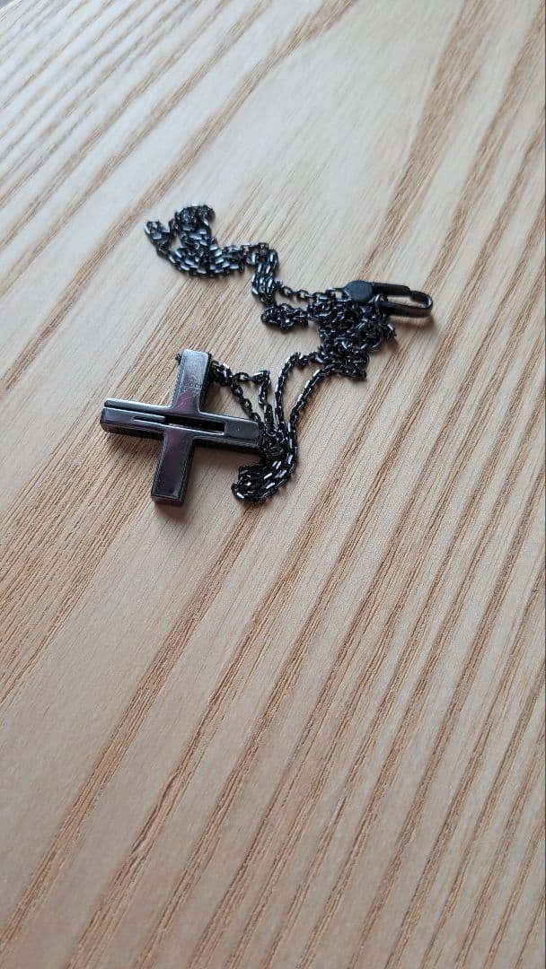 GUCCI Cross Necklace Black Men Women Save With Bag