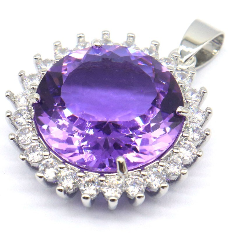 925 SOLID STERLING SILVER Pendant Raspberry Rhodolite Garnet Women Gift
