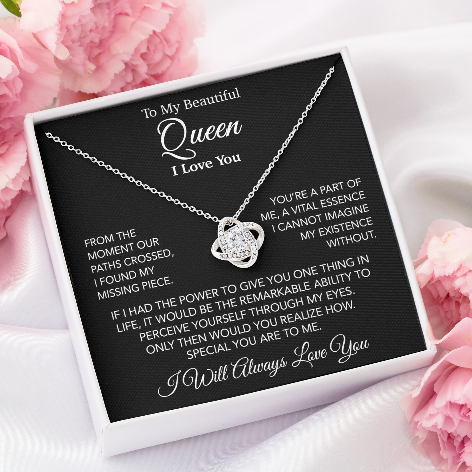To My Queen Necklace, Anniversary Gift For Wife, Girlfriend Necklace