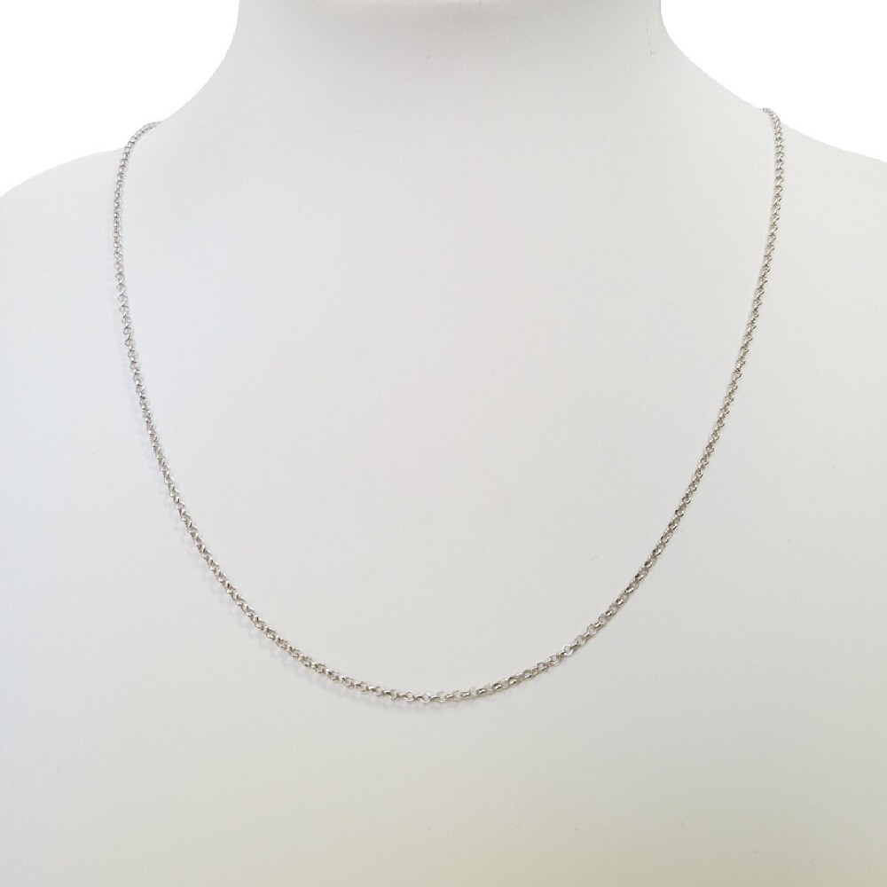 Sterling Silver Rhodium Finish ROLO Chain Necklace, 1.5mm, 2.1mm
