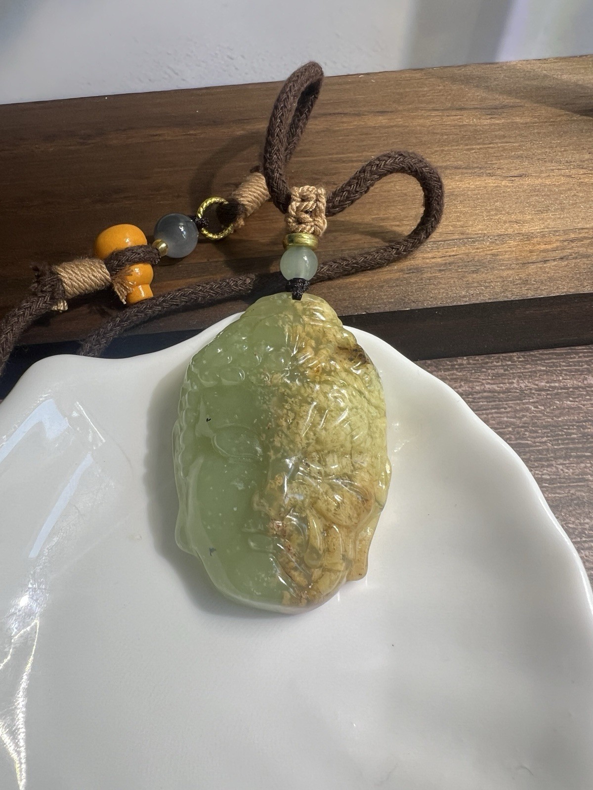 Natural sleeve jade hand-woven necklace
