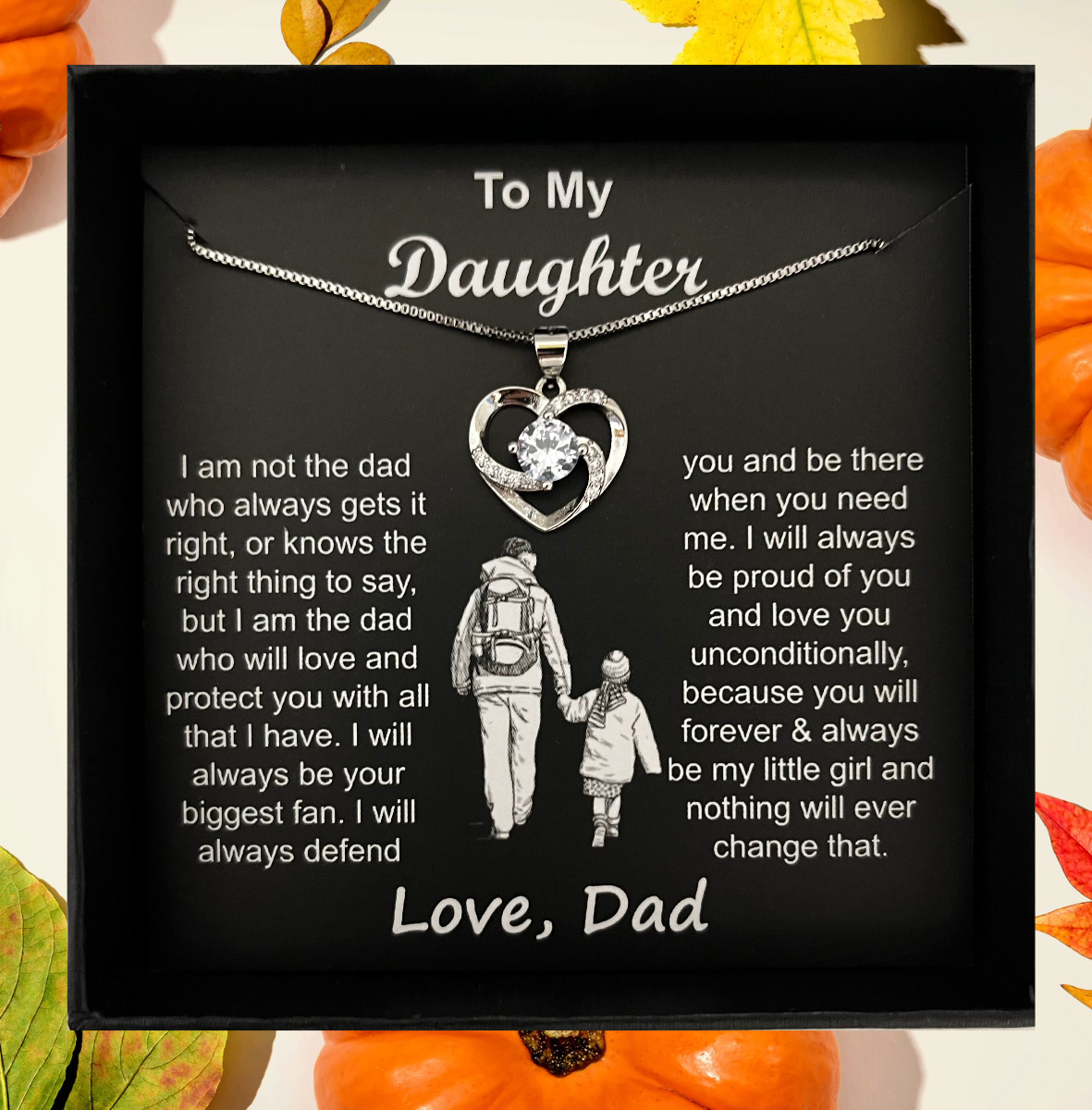 To My Daughter Necklace Father to Daughter Christmas Birthday Gift from Dad