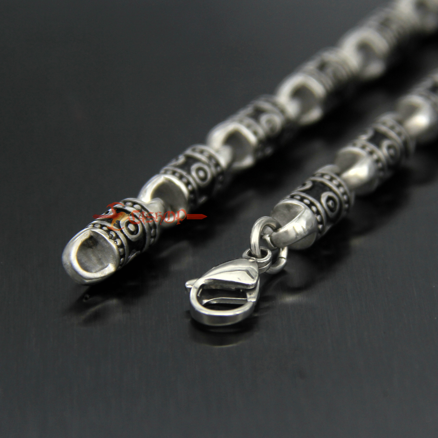 Retro Silver Stainless Steel Tibetan Tribal Totem Chain Necklace Men’s Women’s