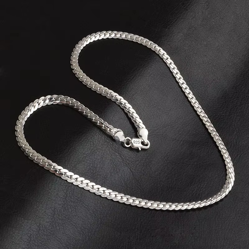 925 Sterling Silver Necklace Chain Luxury Designer Wedding Jewelry Gift Unisex