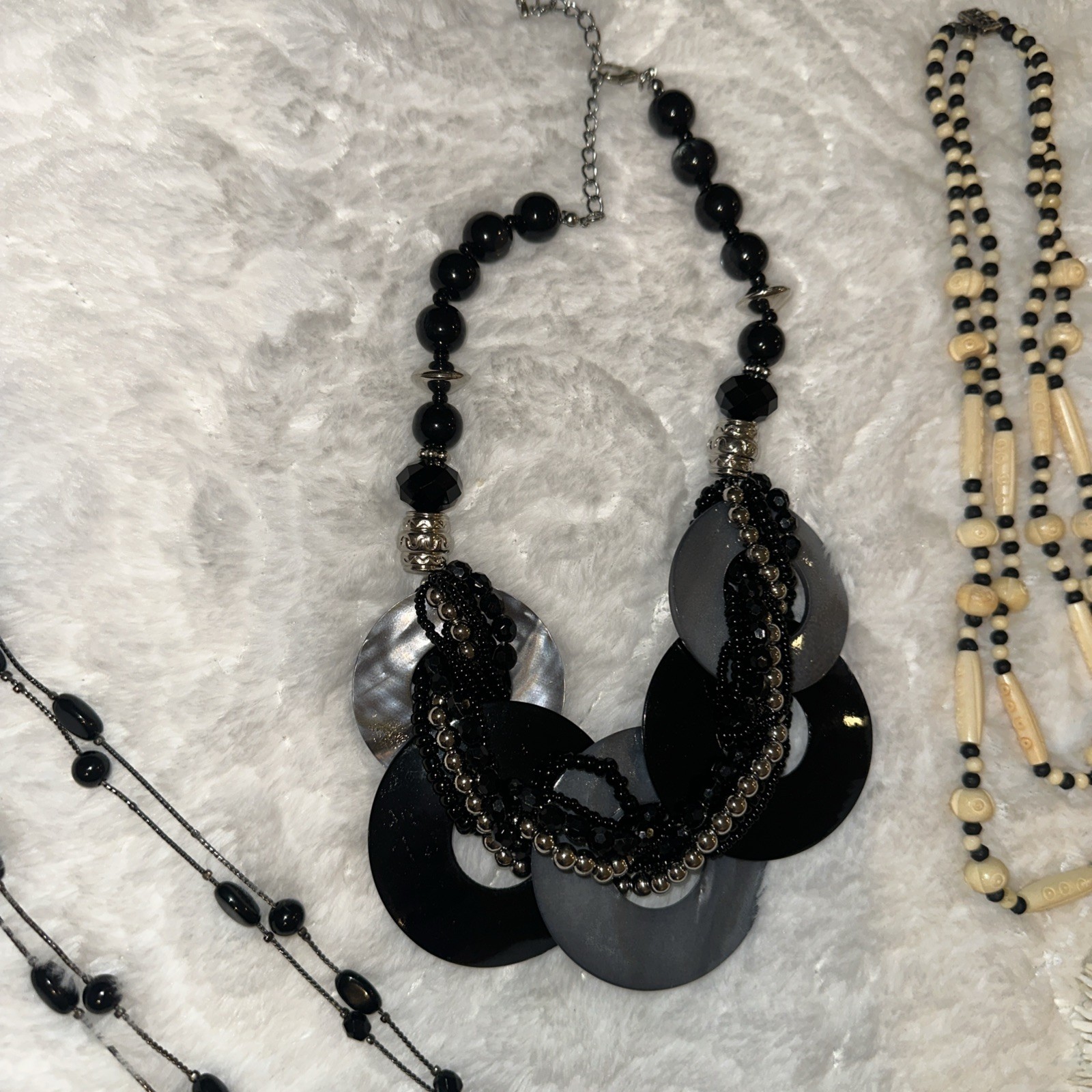 Vintage Statement Necklaces Lot Of 5 Mixed Various Style Fashionable & Gaudy