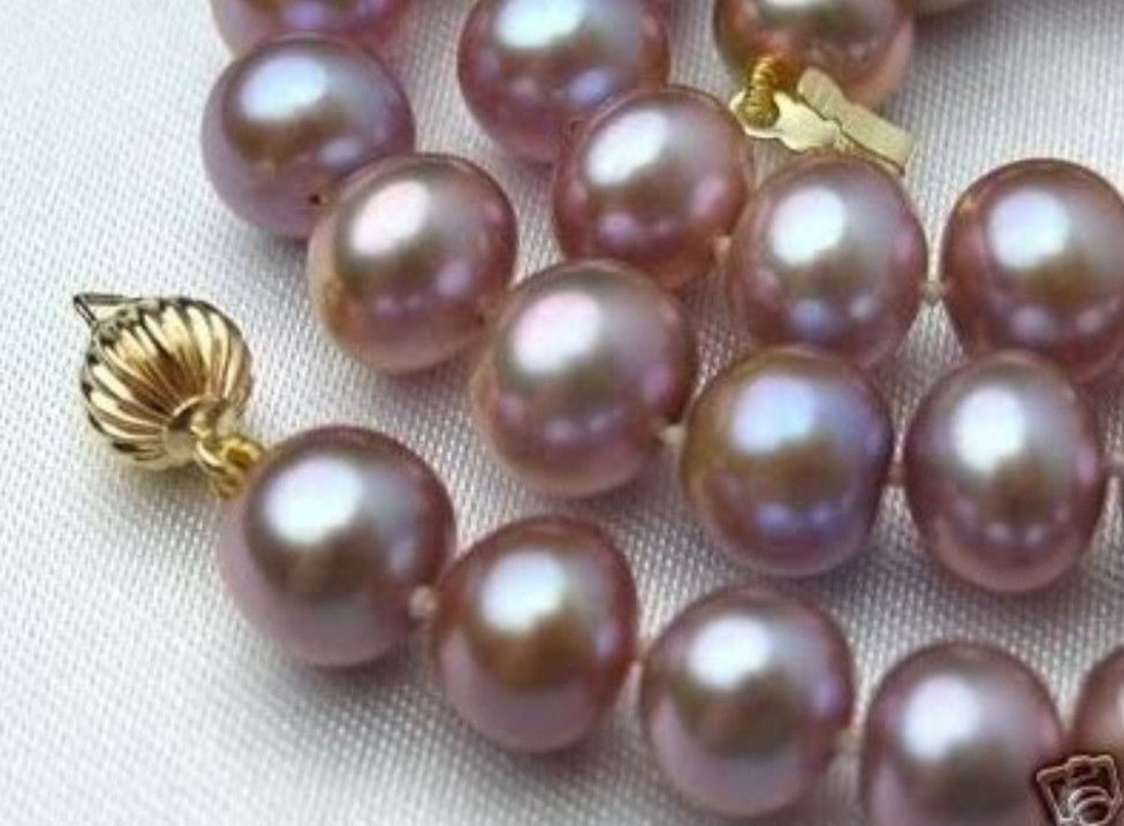 Natural 7-8mm Purple Freshwater Cultured Pearl Beads Necklace18″