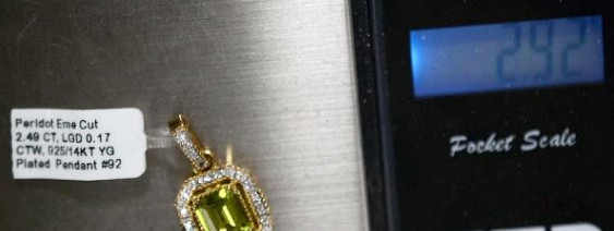14K Yellow Gold Plated 2.49Ct Peridot .17 Ctw Lab Grown Diamond Necklace Pendant