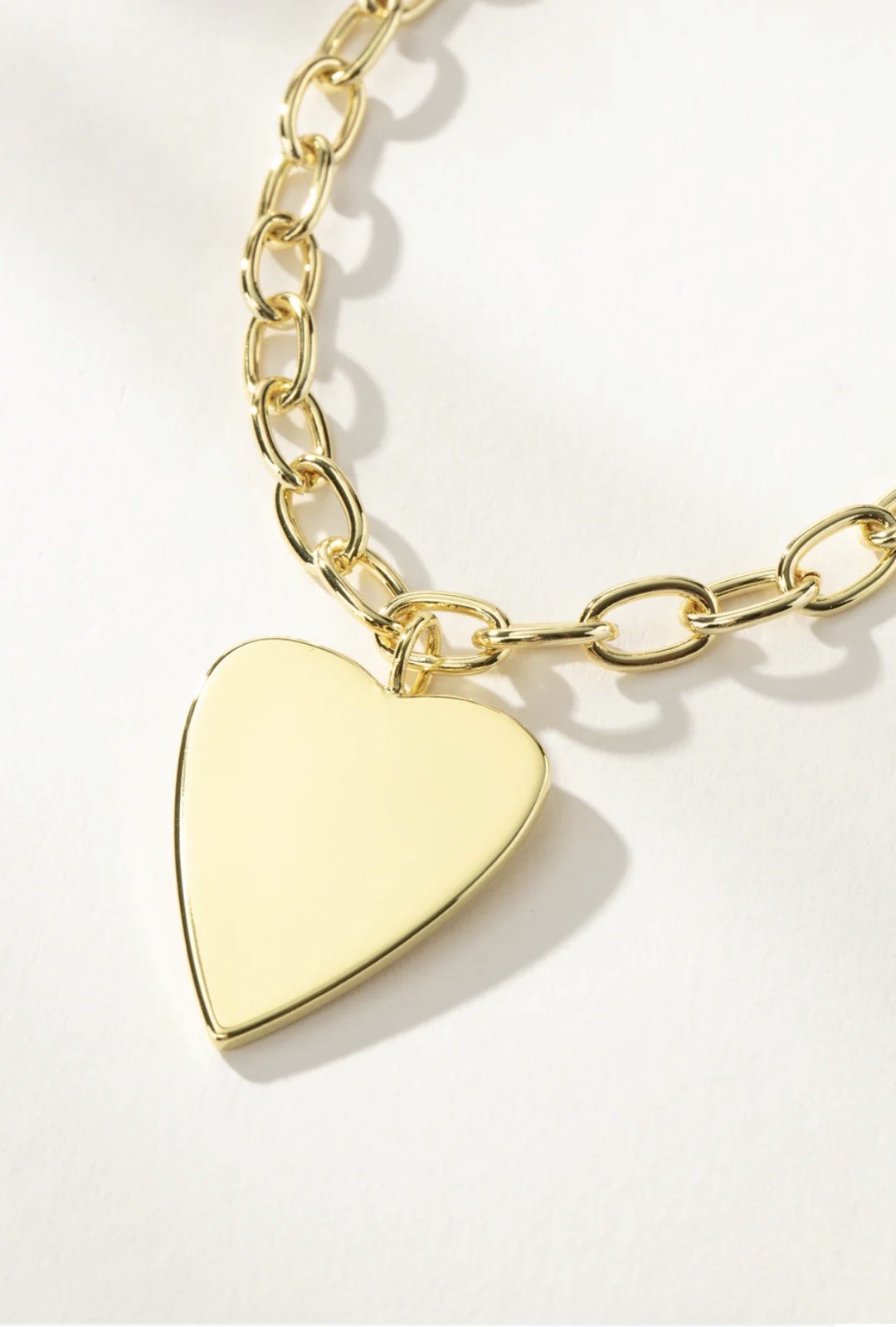 Uncommon James Gold Tone 14″ Heart Big Love Necklace 2″ Extender Modern NWT!