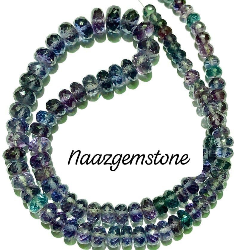 AAA++Quality Alaxenderate faceted Rondelle beads gemstone jewelry Necklace