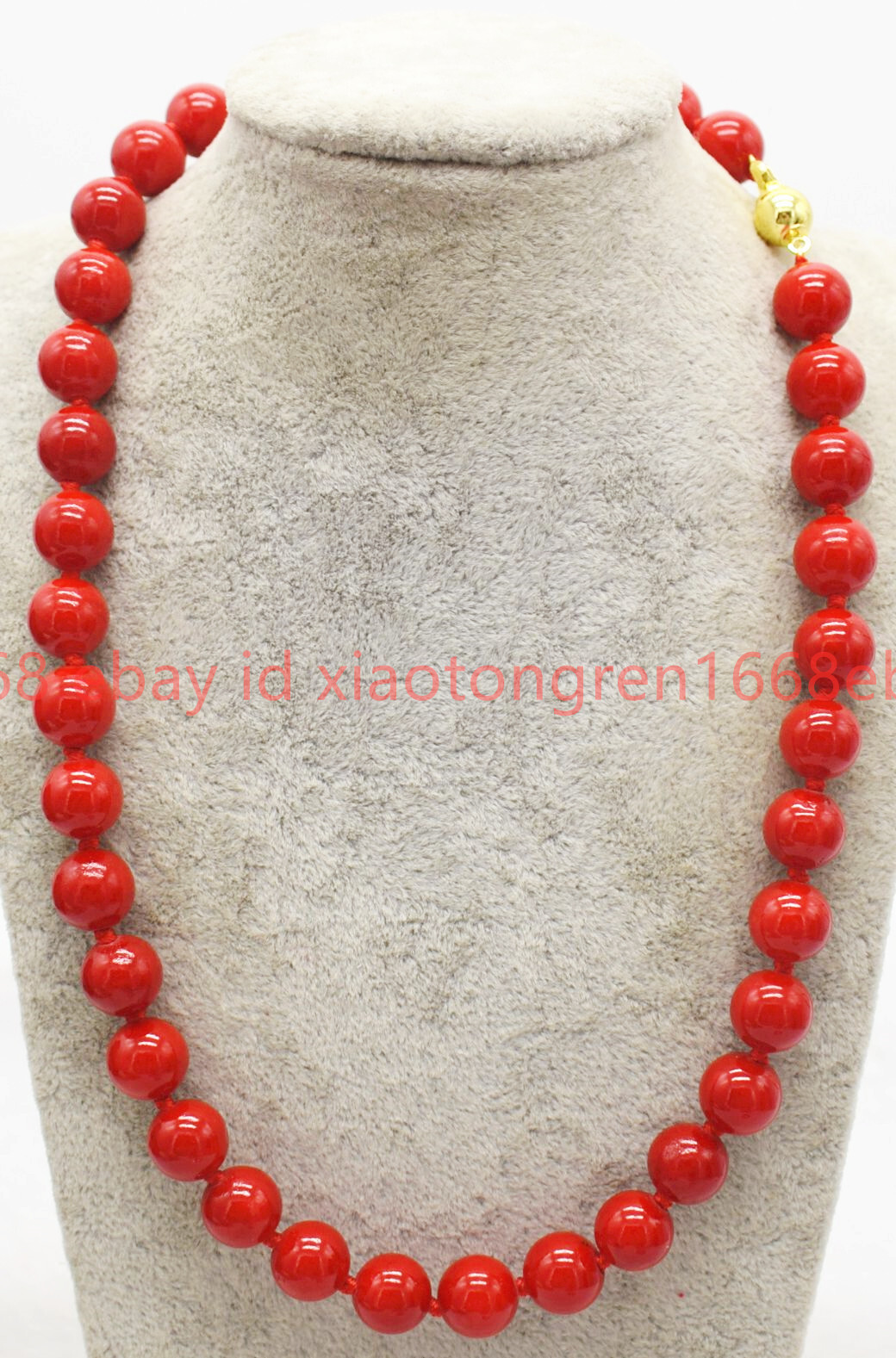 New Pretty Fashion 6/8/10/12mm Red Coral Gemstone Round Beads Necklace 16-24in