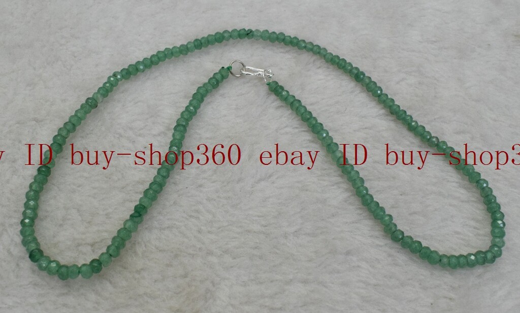 Wholesale Fine 2x4mm Gemstone Faceted Beads Necklace 925 Sterling Silver Clasp