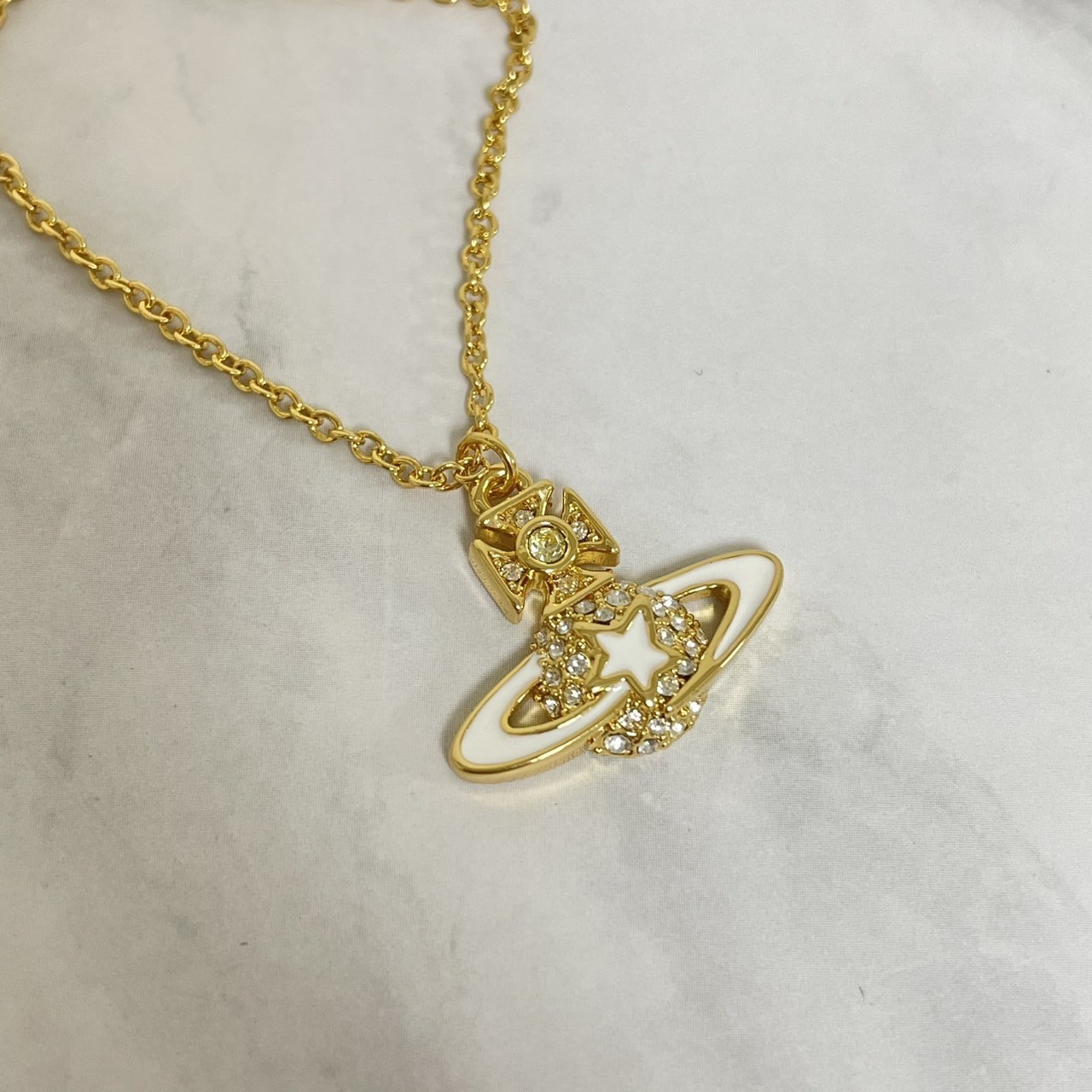 Vivienne Westwood Necklace Shooting Star Orb Gold 46cm w/Pouch NO BOX