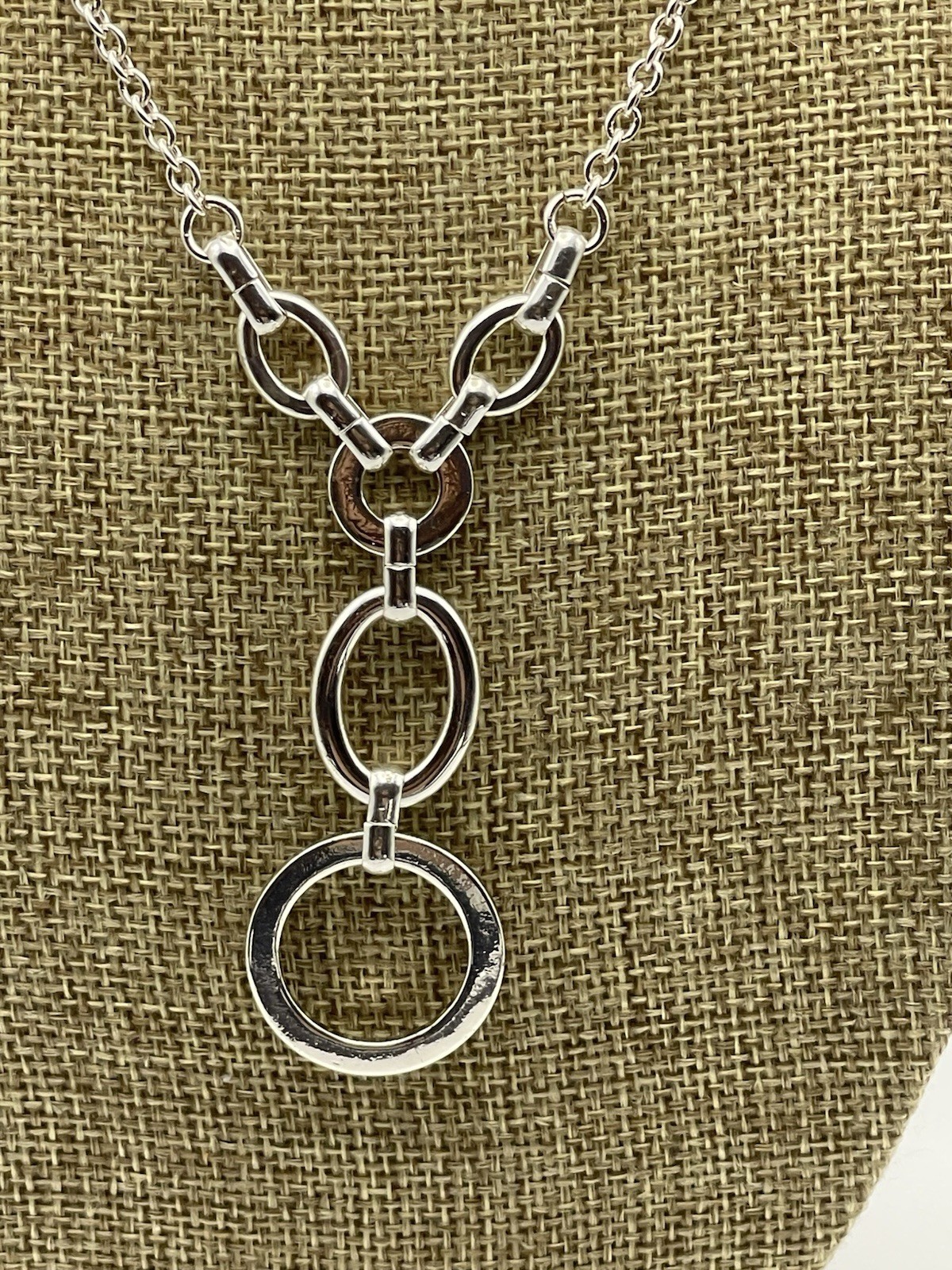 Swarovski Silver Tone Rhodium Finish necklace 16”