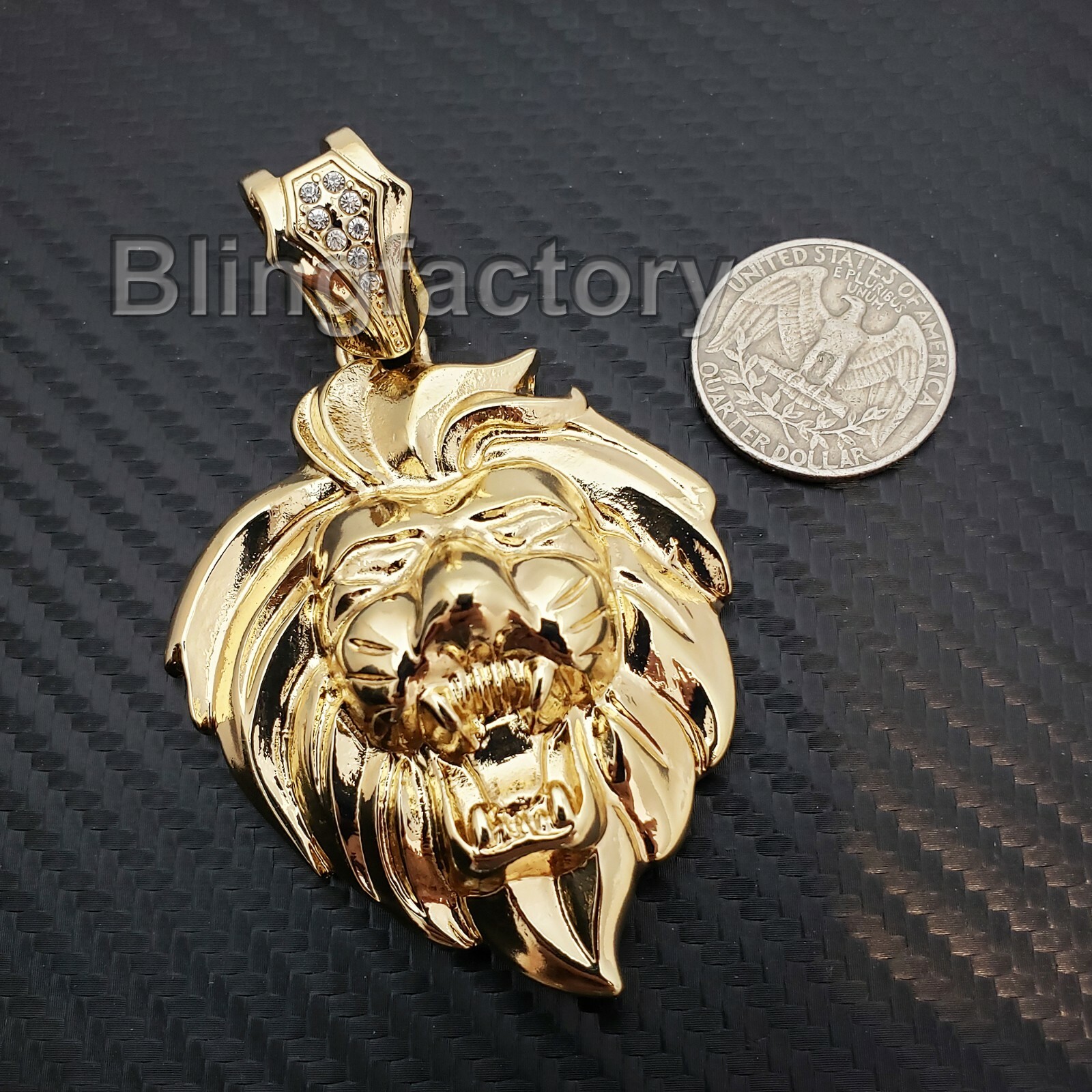 HIP HOP ICED RAPPER STYLE GOLD PLATED LION HEAD LEO FASHION CHARM PENDANT