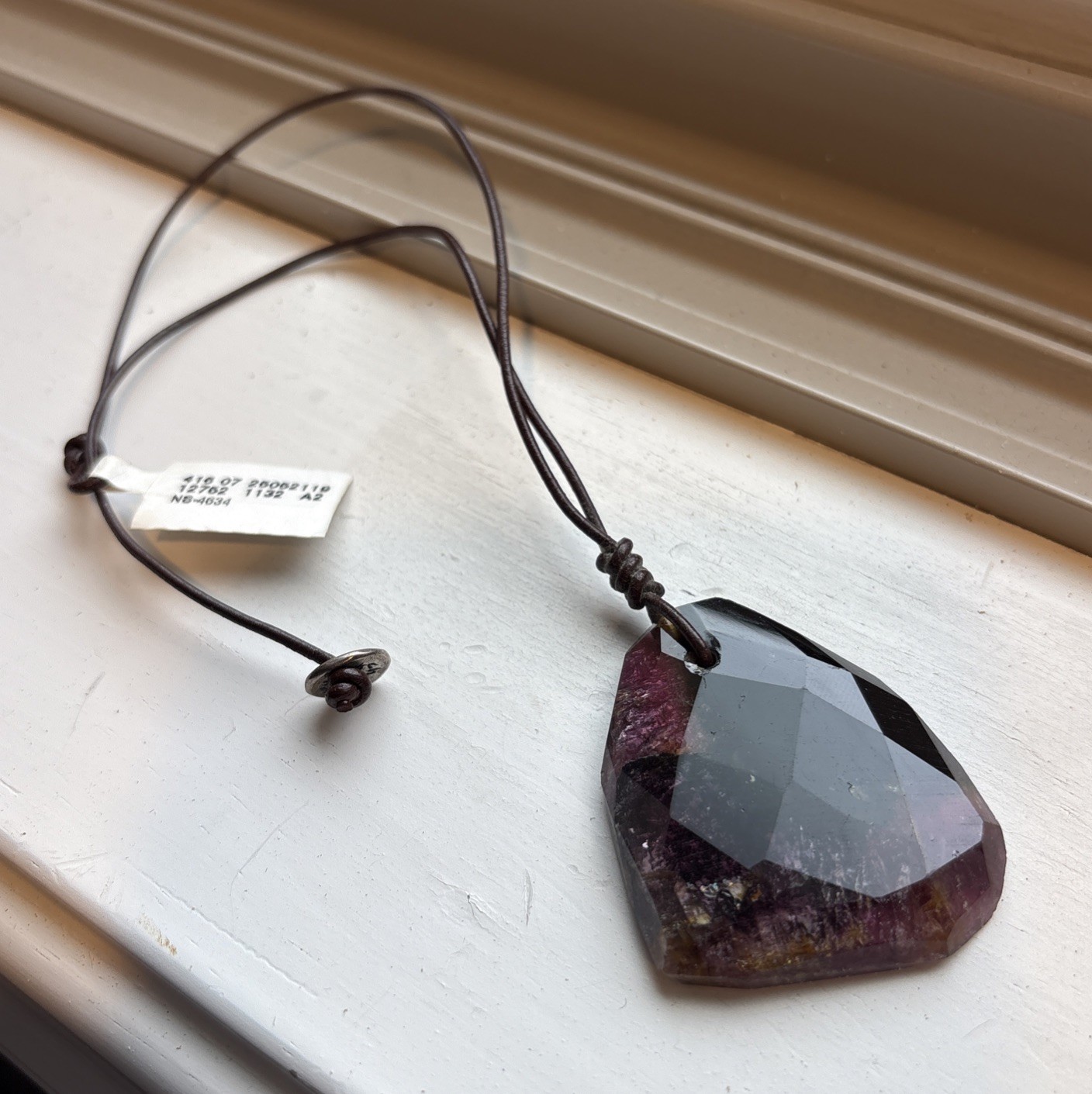 Chan Luu Necklace Natural Bi-Color Tourmaline Pendant Artisan Signed Jewelry NWT