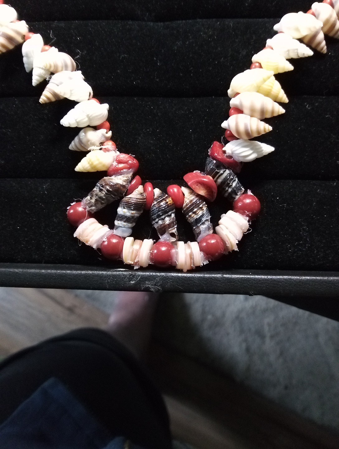 ADJ. CORDED NECKLACE & OBSIDIAN BEAD CROSS PENDANT