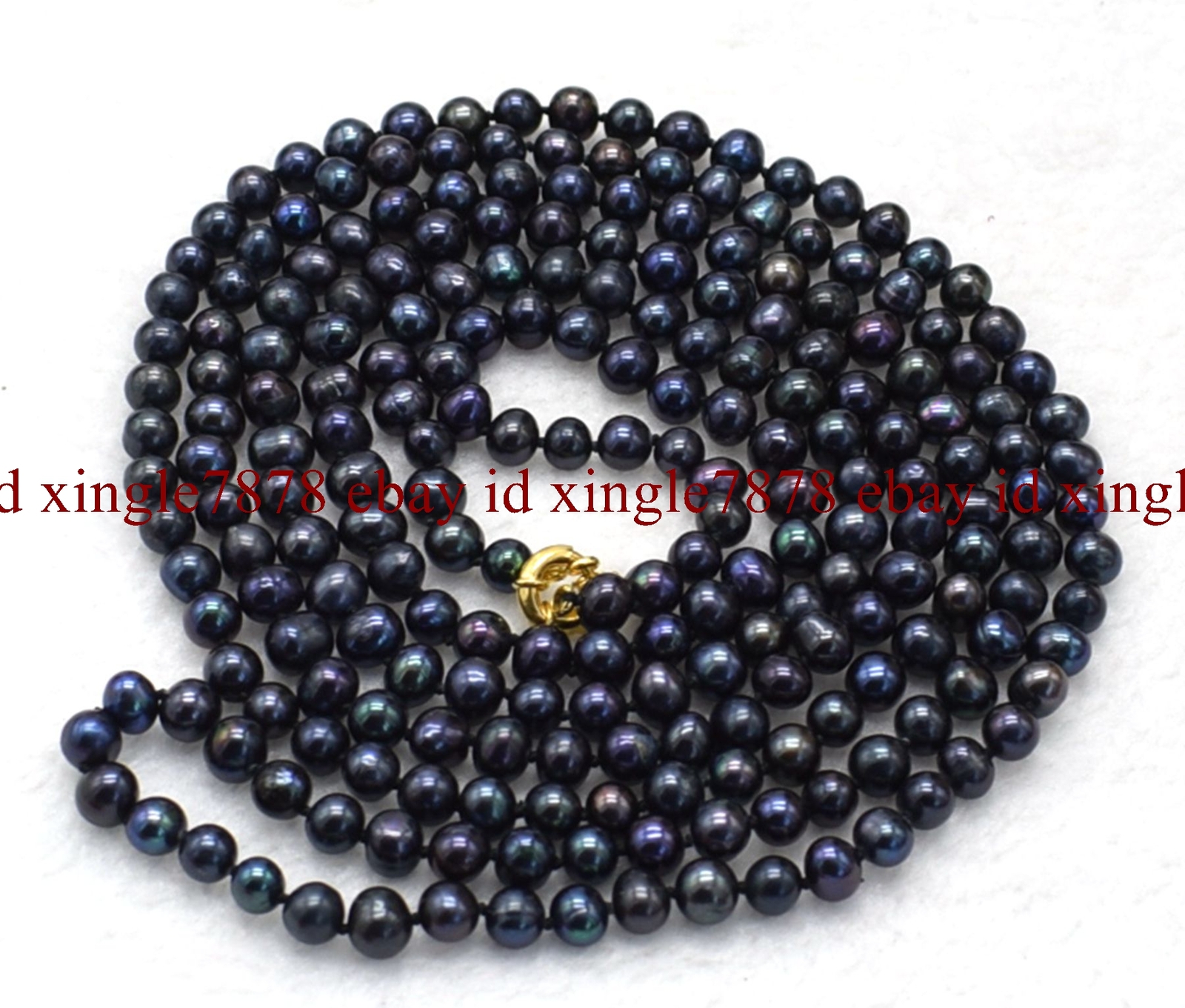 Natural 7-8mm Black Freshwater Cultured Pearl Necklace 18-100″