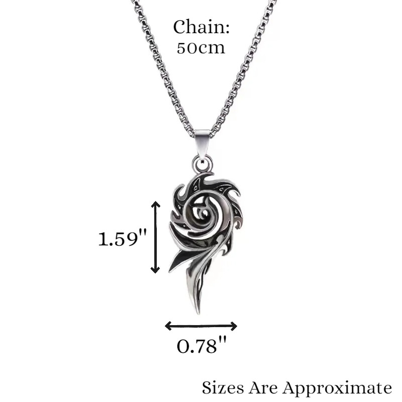 Men’s Phoenix Flame Cyclone Pendant Necklace