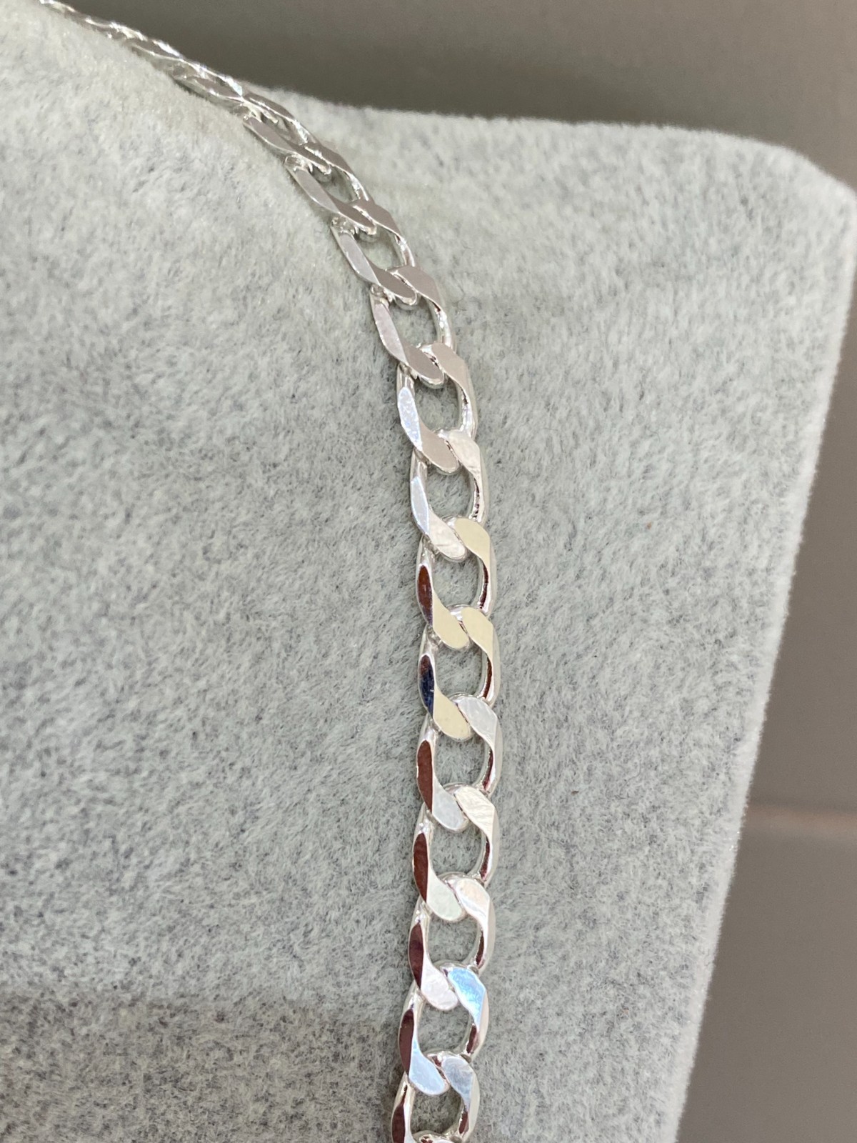 Mens Silver Plated Flat Curb Link Chain Necklace 22″ (55cm) 6mm Thick