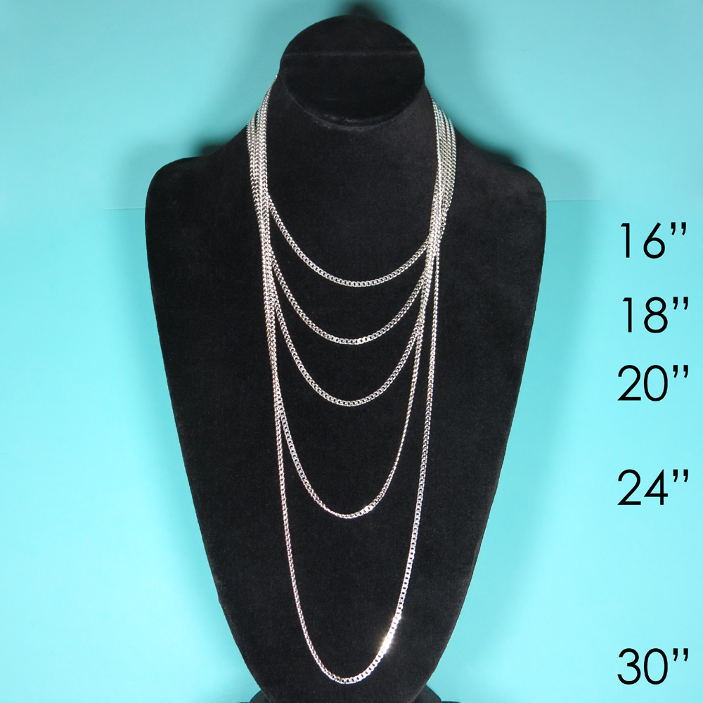 925 Sterling Silver Curb Cuban Mens Womens Chain Necklace .925 Italy All Sizes
