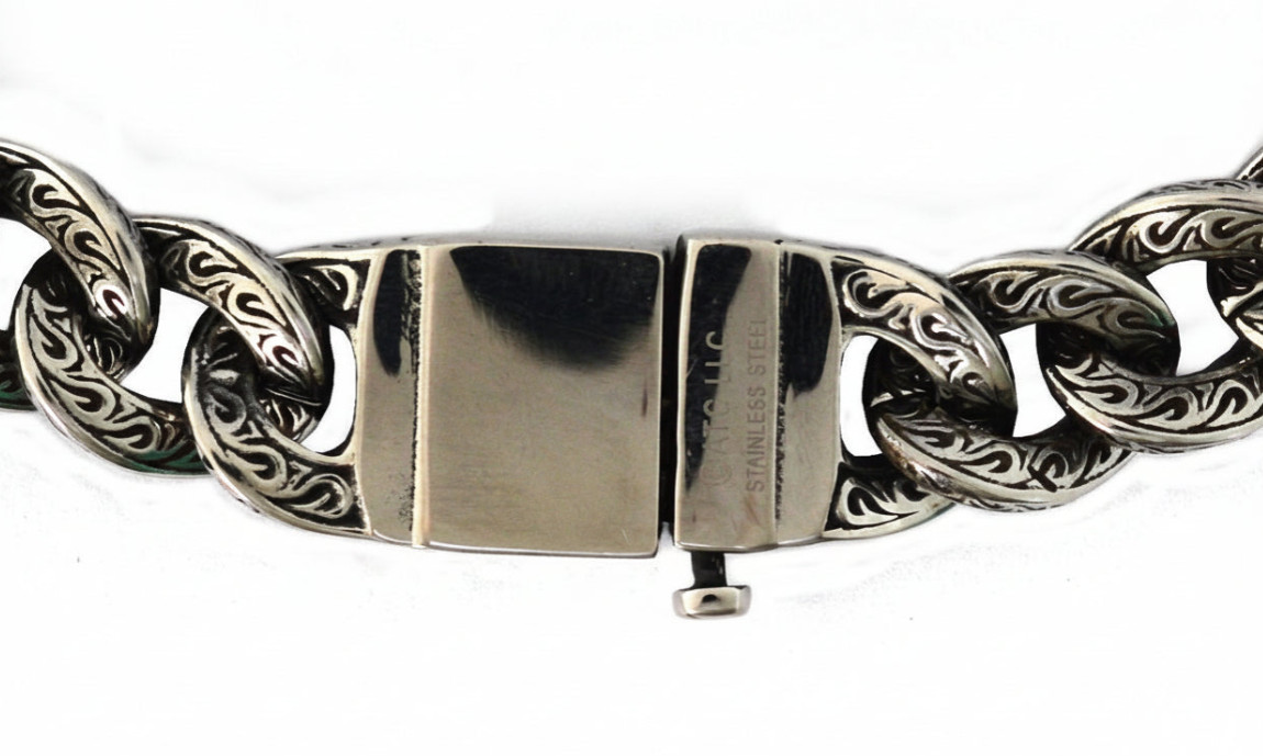 Men’s 17mm Large Tattoo Curb Link Chain Necklace Stainless Steel 50