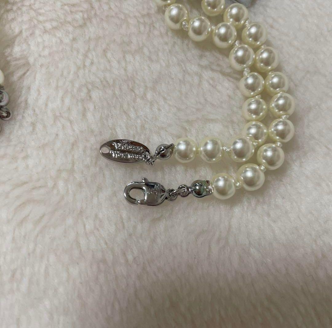 Vivienne Westwood Necklace Pearl Choker Silver IN BOX [EJ609