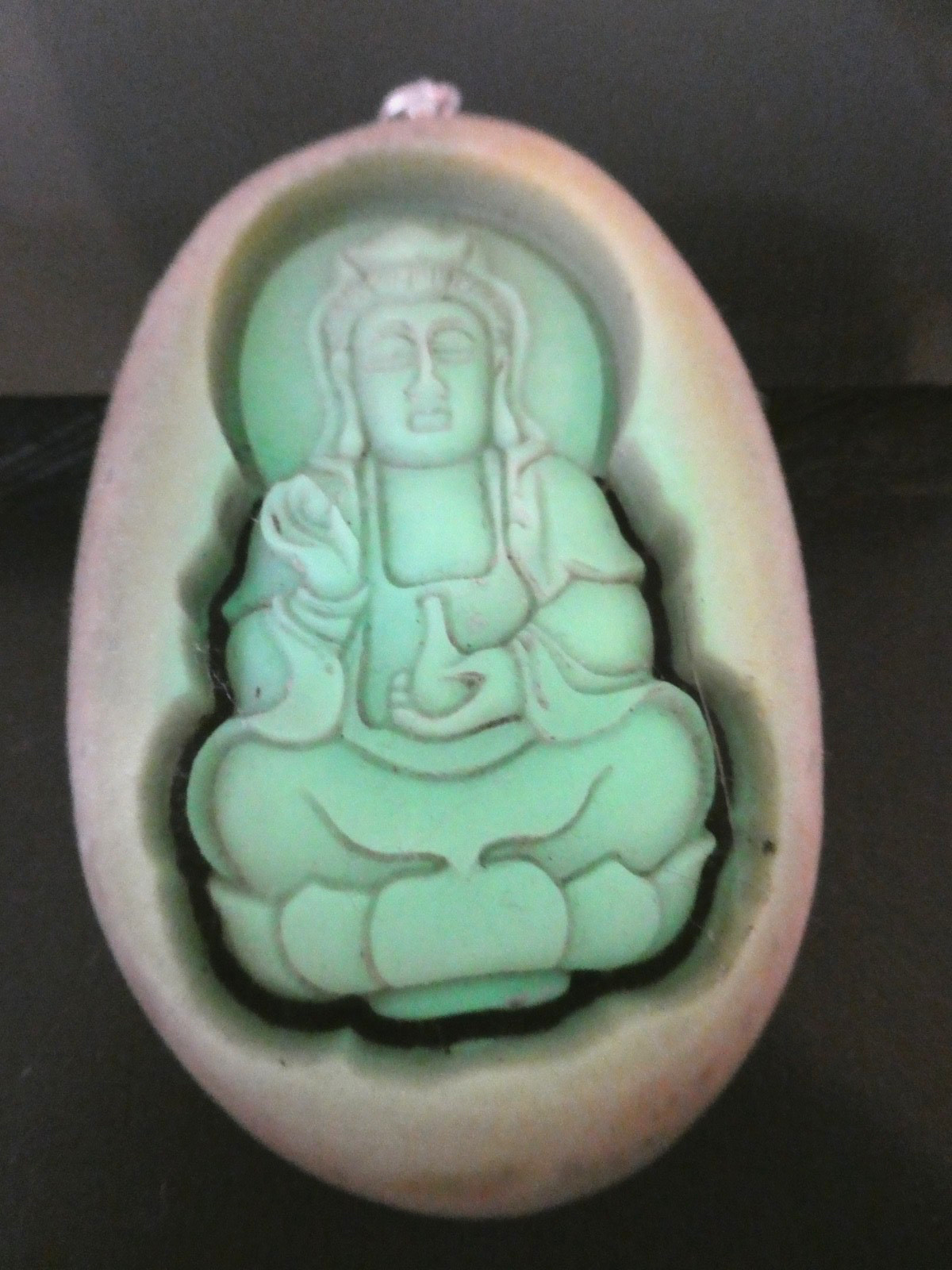 QUAN YIN Green Phosphorescent Glow in The Dark Modern Ye Ming Zhu 925 Pendant