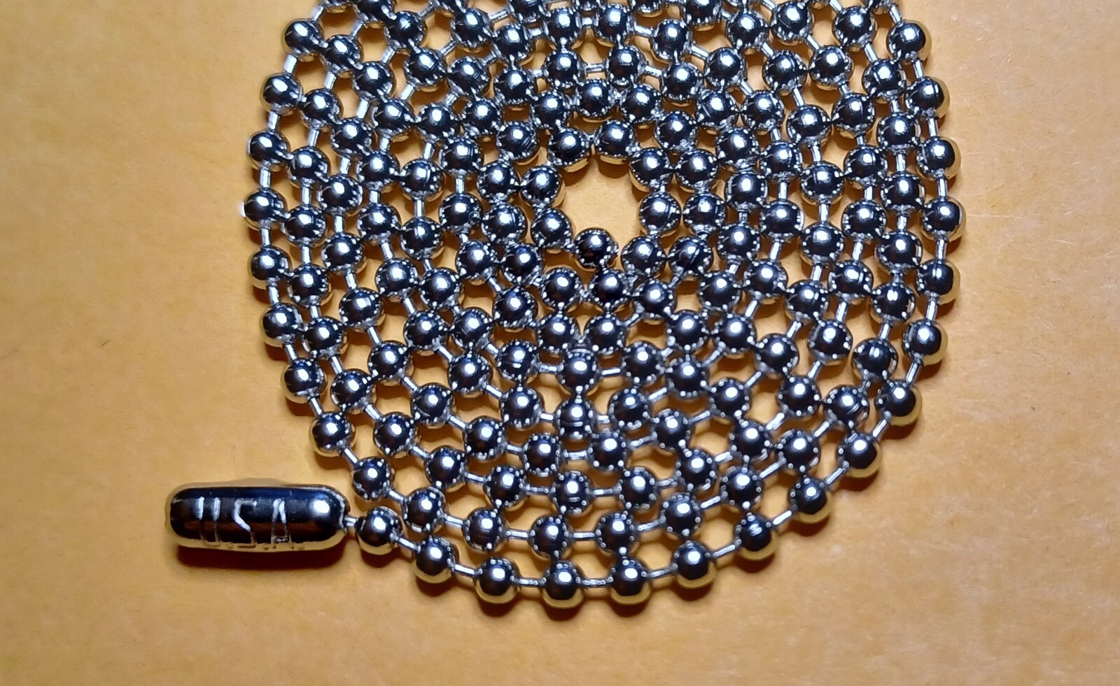 30″ Nickel Plated Steel 2.4mm Ball Bead Stylish Military Dog Tag Chain USA Made