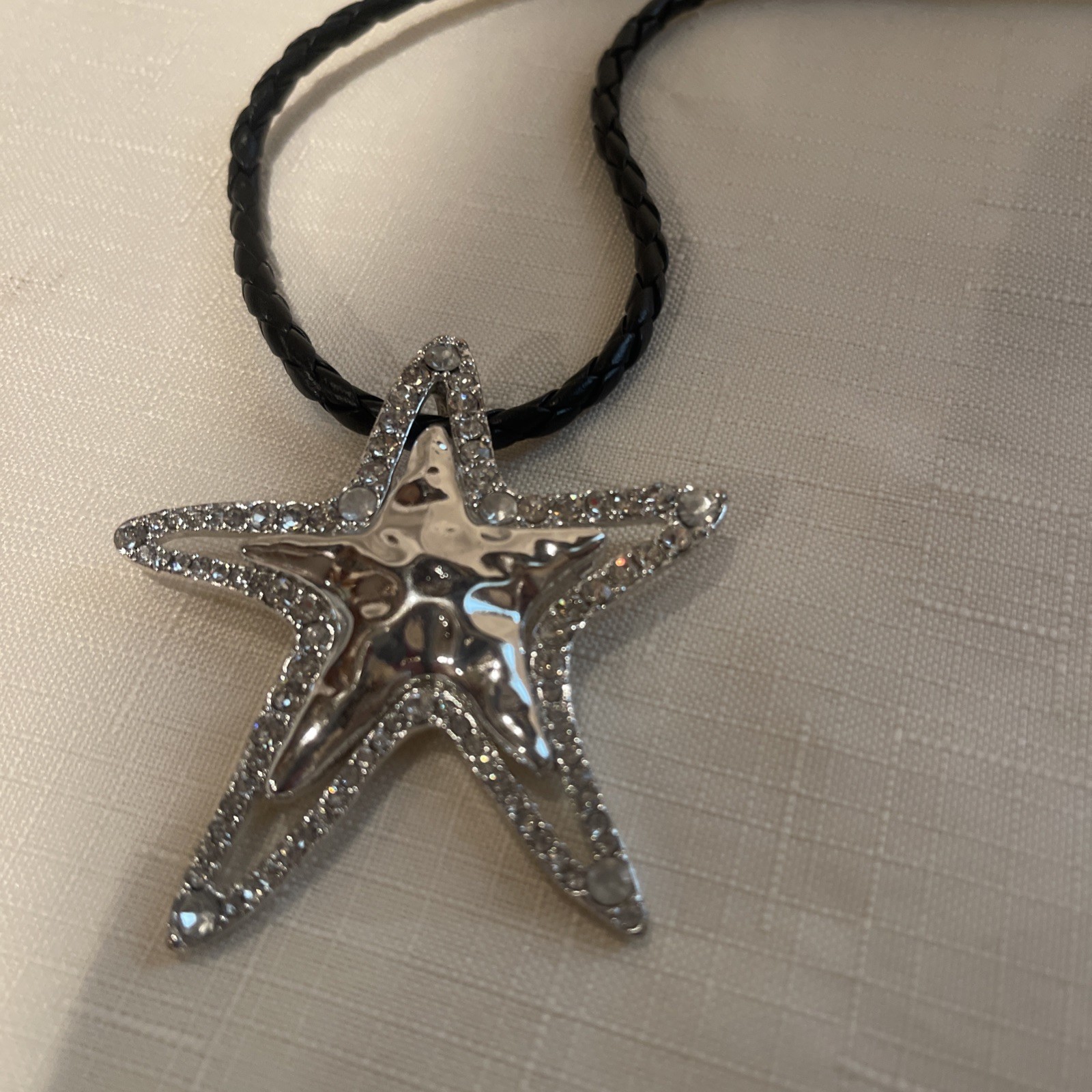 Silver STARFISH NECKLACE ,Ocean Nautical Coastal BEAUTIFUL! ❤️