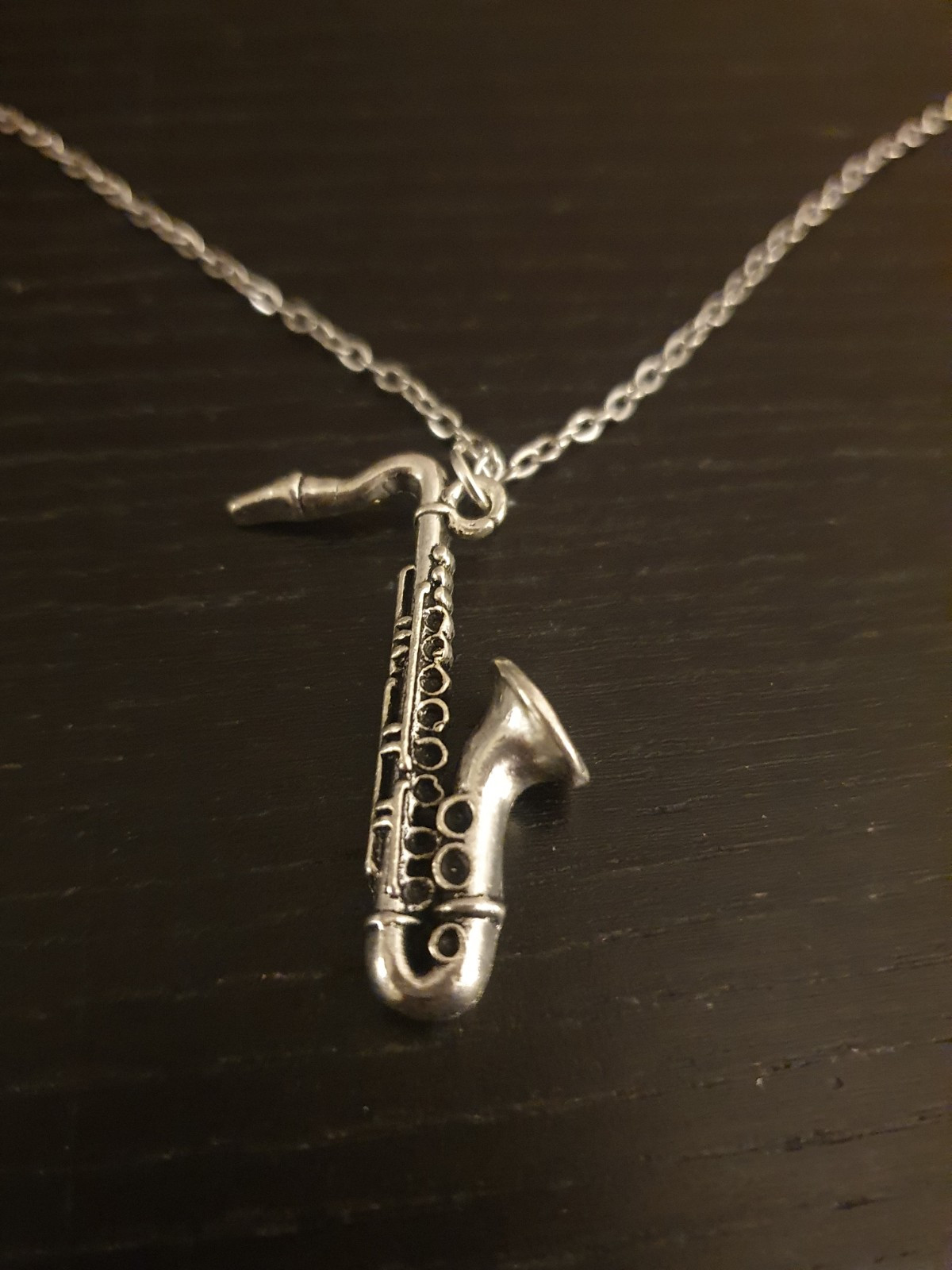 Saxophone Music Instrument Band Jazz Pendant Necklace Stainless Steel Chain