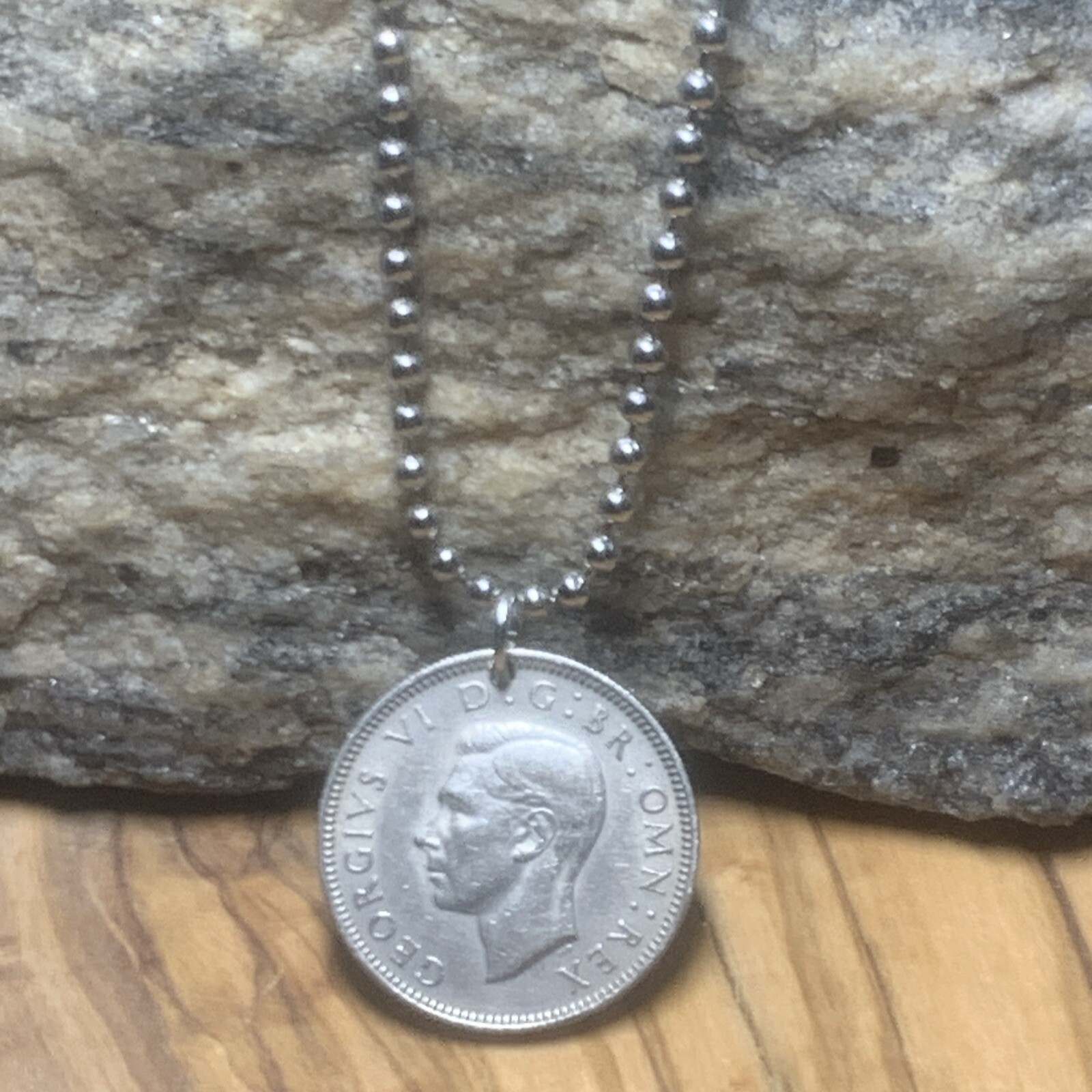 1947 United Kingdom 1 Shilling Coin Pendant. Unisex Necklace. Great Gift 🎁