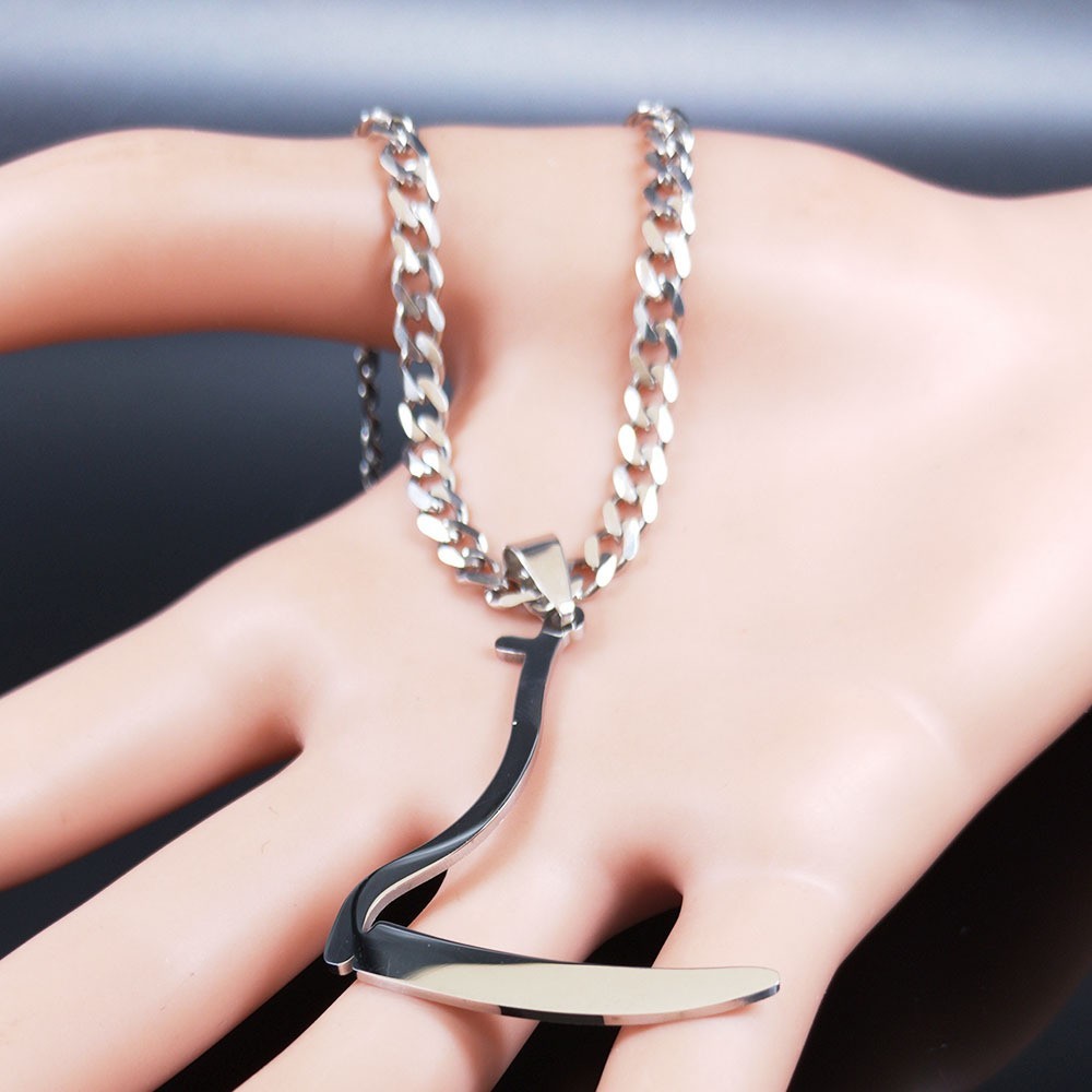 Termination and Rebirth, Death’s Scythe, Gothic Punk S.Steel Pendant Necklace
