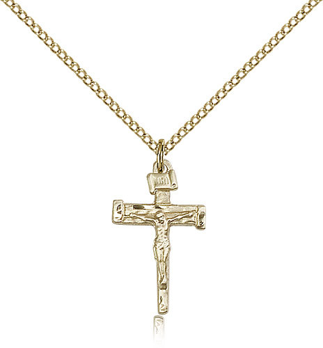 Gold Filled Crucifix Pendant For Women On 18 Chain – 30 Day Money Back Guara…