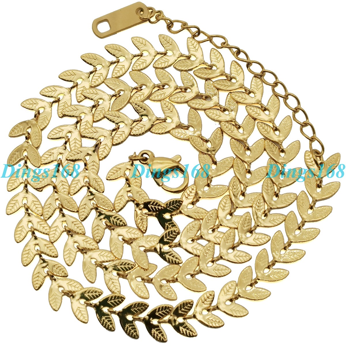 18K Yellow Gold Filled Tarnish-Free 5.5 mm wide Fishtail link Chain Necklace C5F