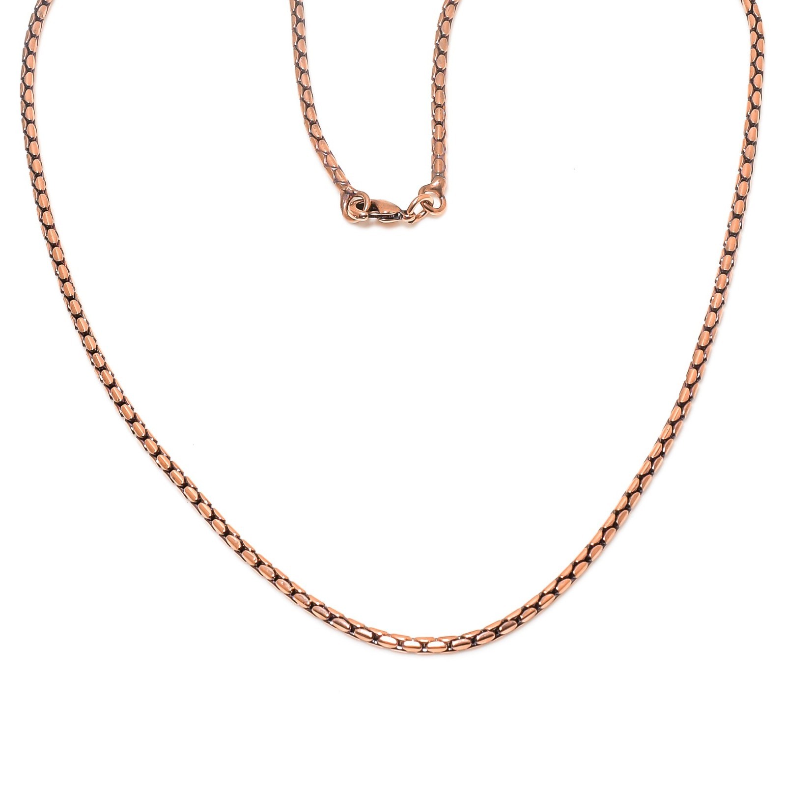 Cz Copper Chain Necklace With Lobster Clasp Handcrafted Wheat Chain For Necklace