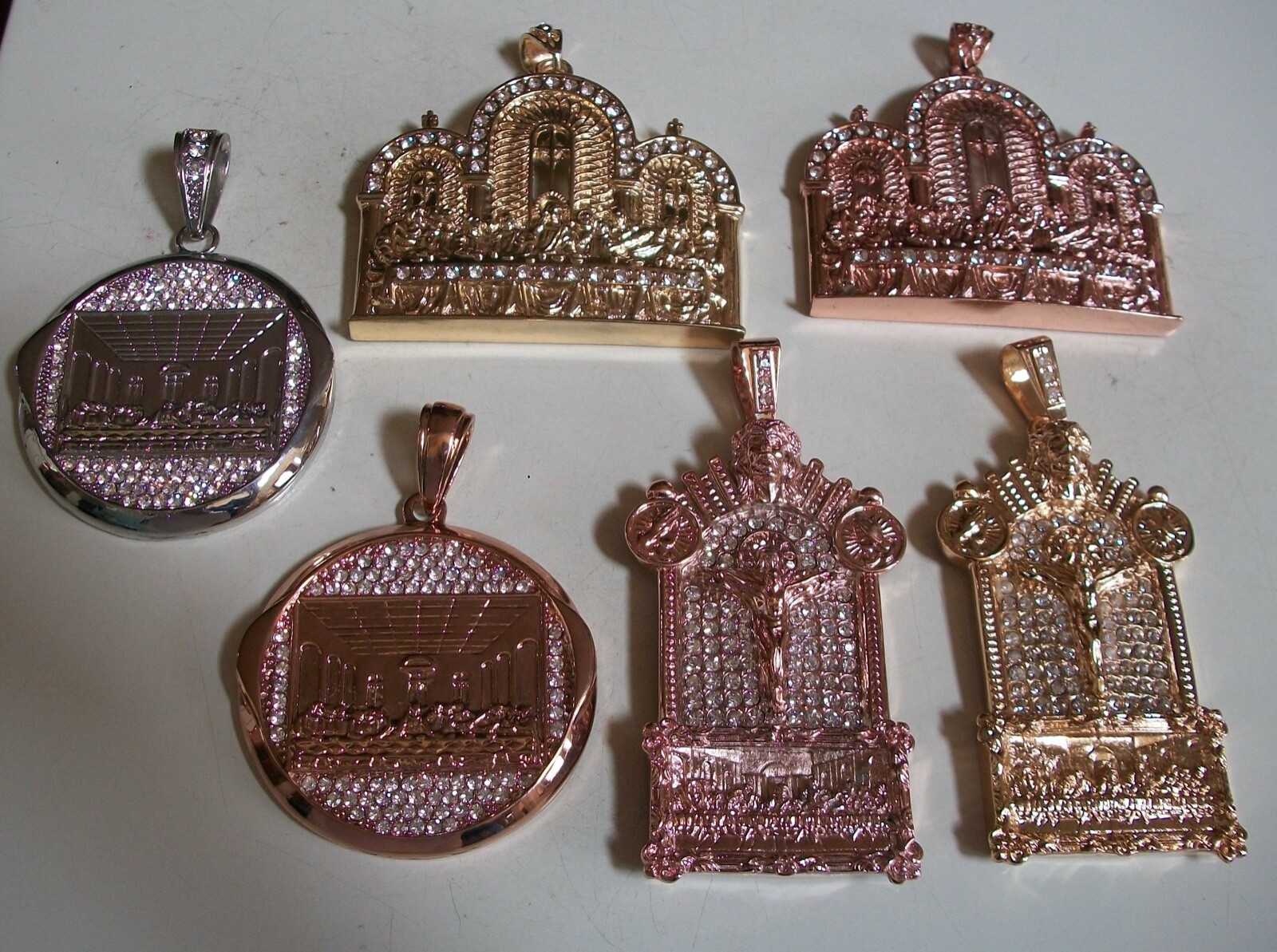 Men’s Rose Gold, Gold & Silver Finish Last Supper Fashion Hip Hop Charm