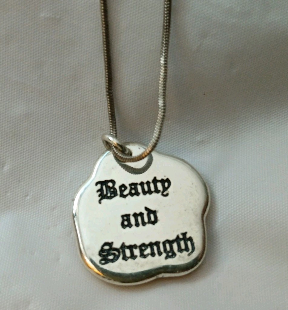Brighton Beauty and Strength Coin/Seal Pendant Necklace Silver Plated 18” -20″