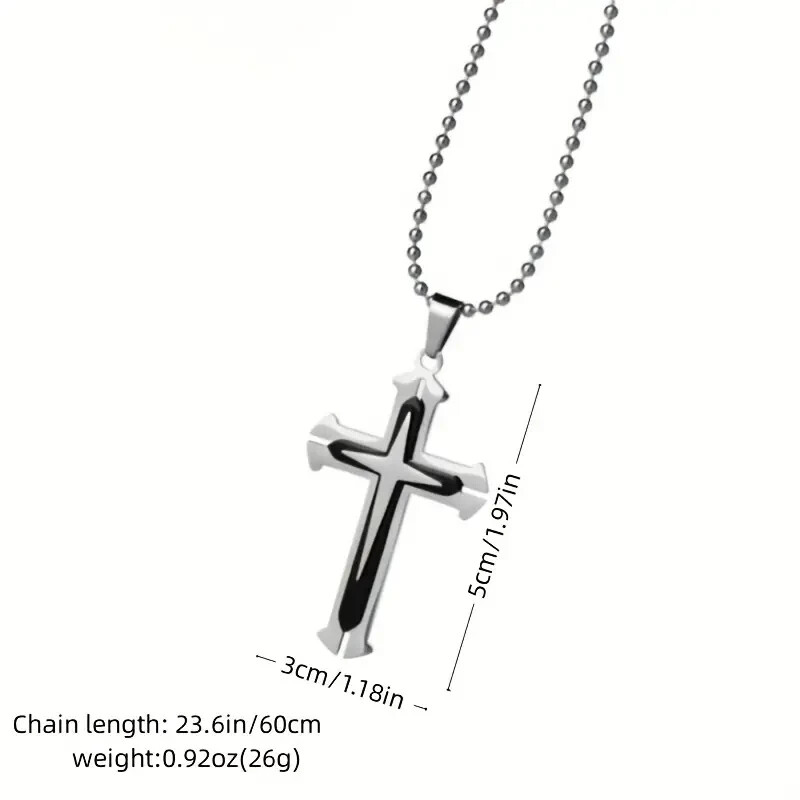 Men’s Fashion Multilayer Cross Pendant Necklace