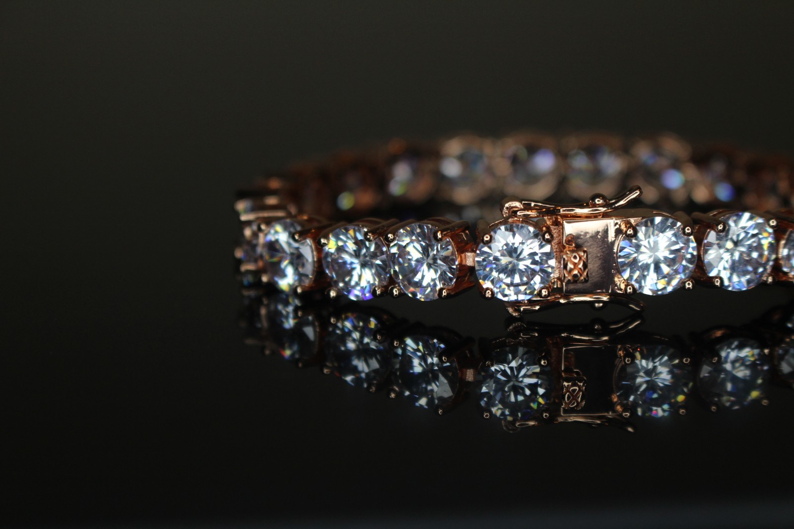 14k STAMPED 8mm MASSIVE XXL Tennis Bracelet 48ct Lab Sim VVS Diamonds ROSE GOLD