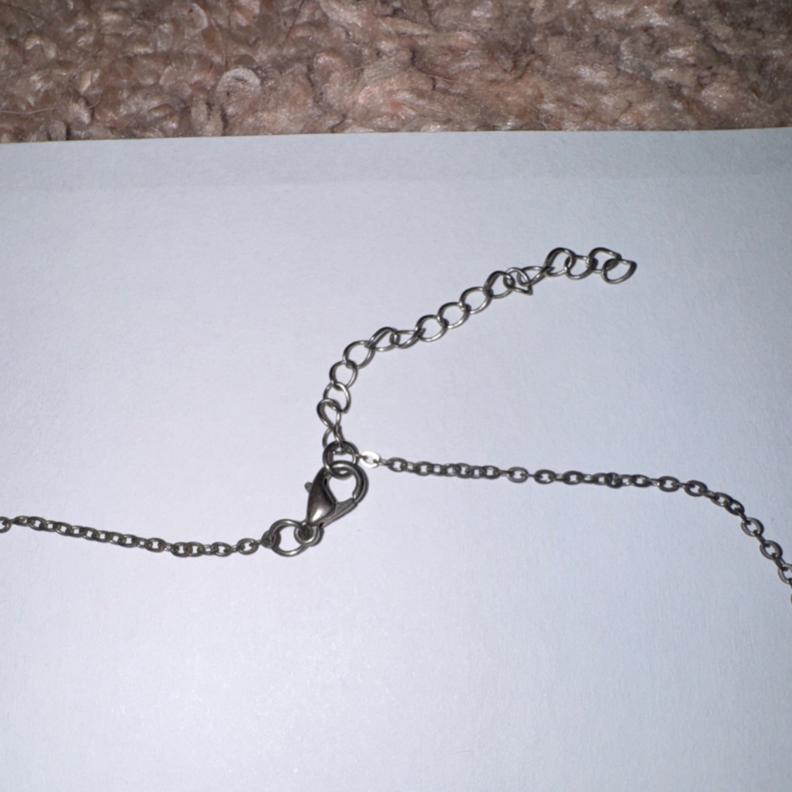Silver Tone Cable Chain Necklace Bar Pendant ‘love’ Engraved, Adjustable Clasp
