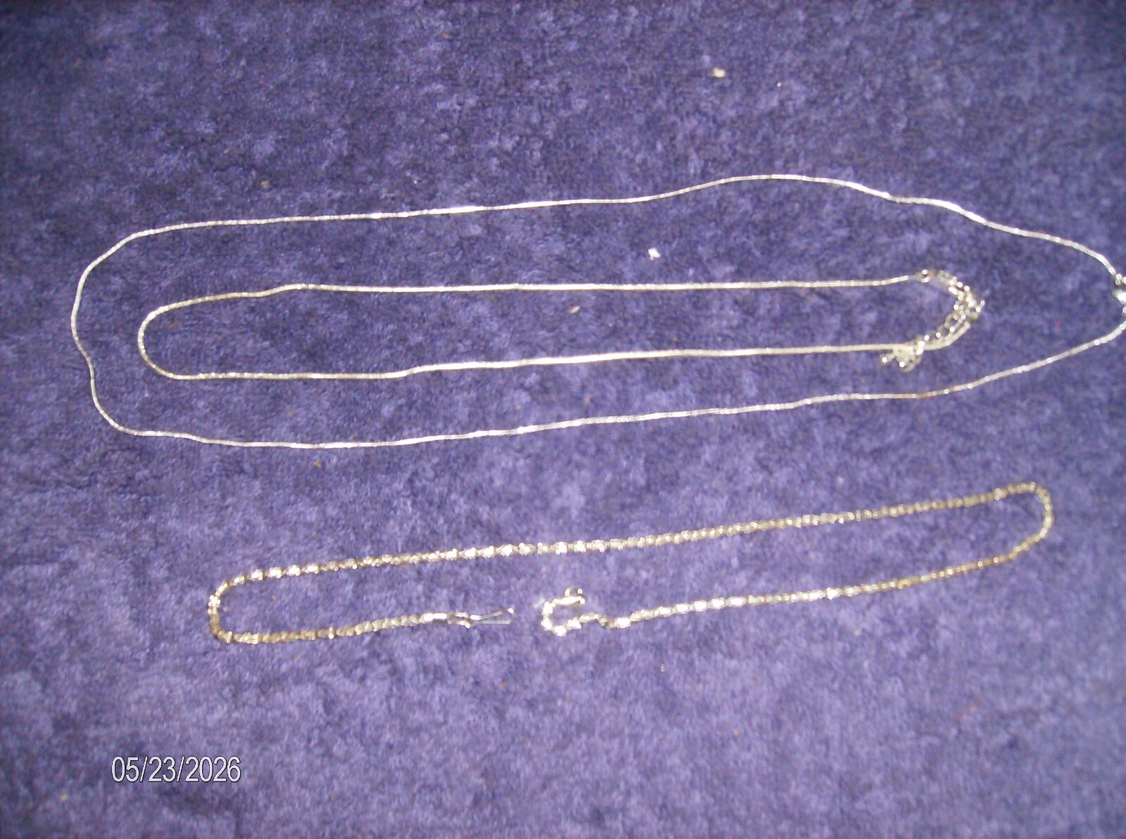 3 PC SILVER PLATED NECKLACE SNAKE 21″ & 16″ & DIAMOND CUT 17″ CHAIN NEW #20