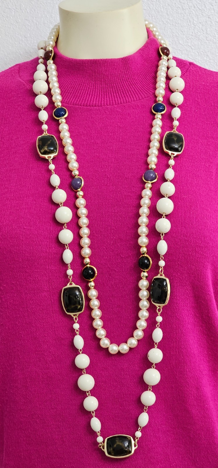 Two long pearl necklaces one Chicos and one unbranded in Excellent condition